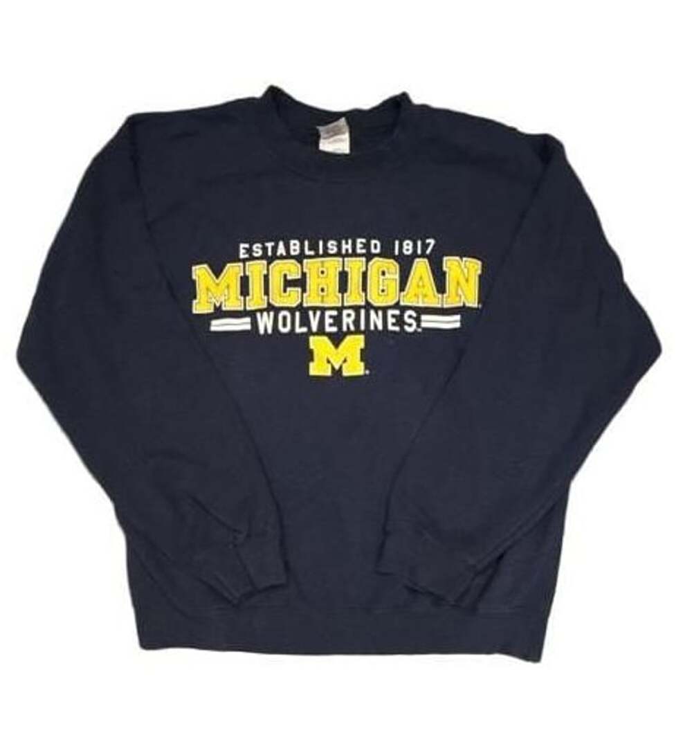 Gildan University of Michigan Wolverines Sweatshirt Size M Navy Blue